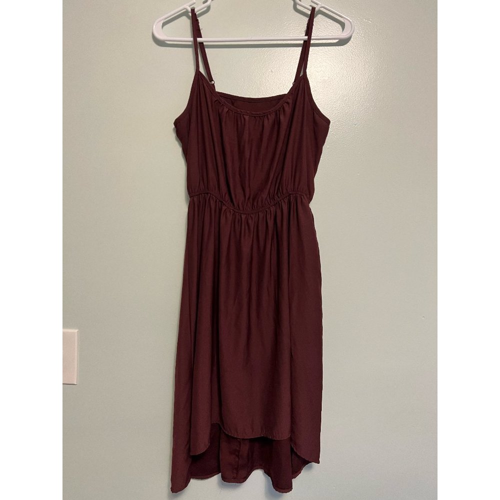Cotton On Burgundy Elastic Waist High Low Dress - Medium